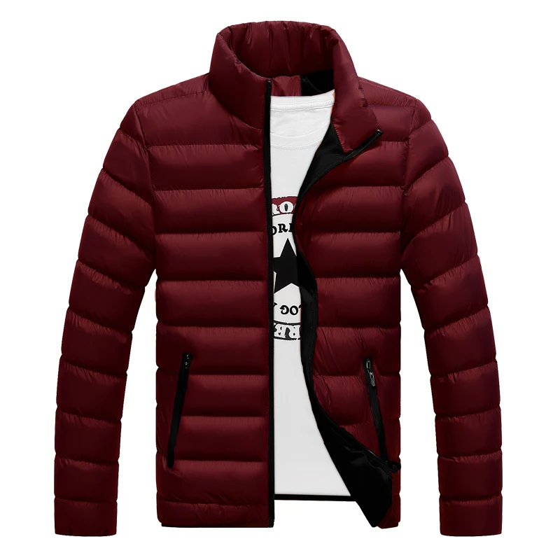M-5XL 신사복 겨울 두꺼운 재킷 스탠드 넥 지퍼 따뜻함과 대비 색상 짧은 재킷 슬림 피팅 및 다목적 Jac
