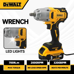 DEWALT 임팩트 렌치 20V 최대 1/2인치 700N. m 고토크 배터리 없음 분리형 자동차 타이어 브러시리스 무선 렌치 전동 공구