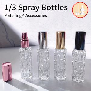 1/3/6pcs + 4 액세서리 10ml 여행용 미니 향수 분무기 용기, 스프레이 병 3개, 깔때기 2개, 디스펜서 점술사 2개
