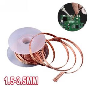 1.5-3.0mm 디 솔더링 메쉬 브레이드 테이프 구리 용접 포인트 솔더 리무버 와이어 납땜 심지 솔더링 용 주석 리드 코드 플럭스