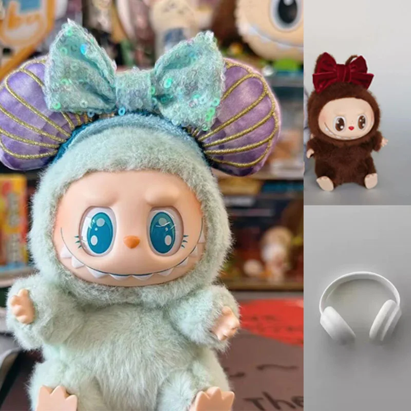 도매 Labubu 앉아 파티 머리띠 봉제 인형 액세서리 Kawaii 헤어 밴드 사랑스러운 장난감 장식 선물 Labubu2 옷