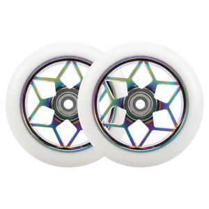 스쿠터 액세서리 110mm 스쿠터 휠, 다채로운 PU 휠, 두꺼운 스턴트 자동차 휠, 베어링 포함, 흰색, 2 개