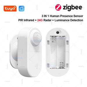 PIR 모션 휘도 센서가 장착된 24G Zigbee 인간 존재 센서 MmWave 레이더 탐지기 배터리 구동, 스마트 홈 자동화
