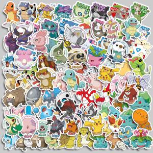 50pcs/100pcs 포켓몬 애니메이션 스티커 피카추 카와이 스티커 노트북 가방 스케이트 보드 기타 전화 만화 아이 선물 완구