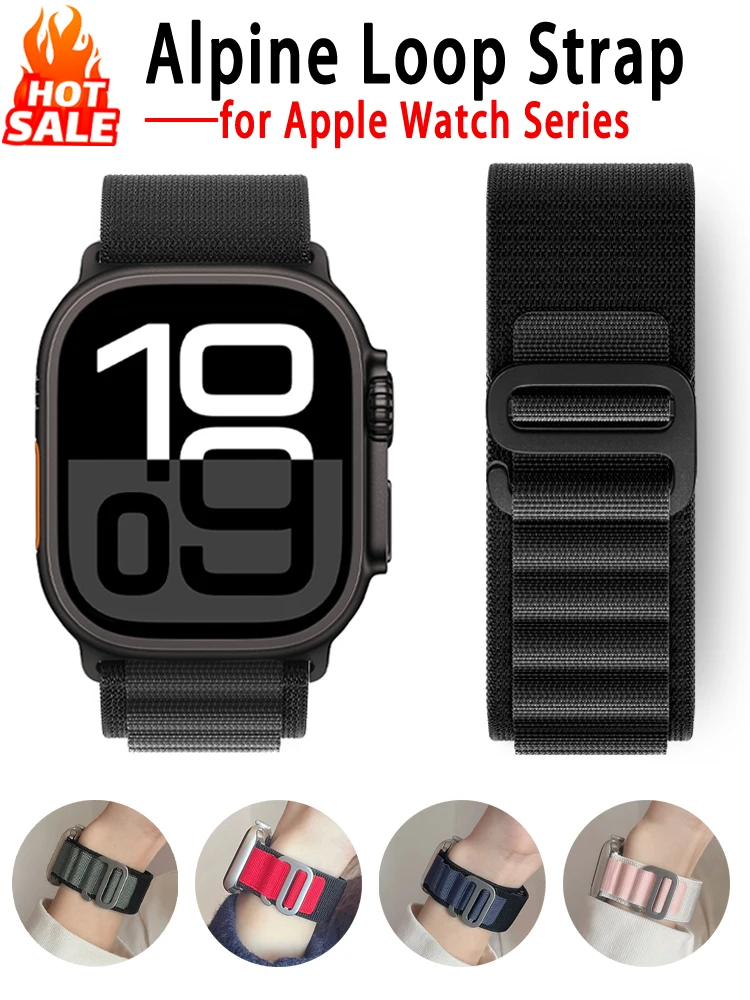 Apple Watch Ultra 2 밴드용 알파인 루프 스트랩 49mm 46mm 45mm 44mm 42mm 41mm 40mm Correa 팔찌 iWatch 시리즈 10 SE 9 8 7 6 5