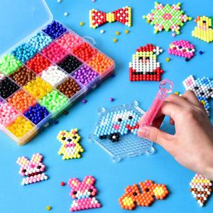DIY 물 스프레이 매직 끈적 비즈 장난감 세트 어린이 수제 퍼즐 공예 키트 감각 크리스탈 비즈 어린이 미술 교육 선물