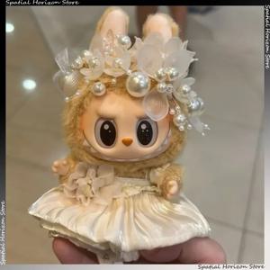 미니 봉제 인형 옷 버드 스커트 진주 헤어 액세서리 Labubu I II 아이돌 인형 한국 Kpop 인형 DIY 의류 선물