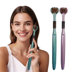2/4/6pcs 성인 칫솔 3 양면 부드러운 강모 혀 스크레이퍼 딥 클리닝 건강 구강 케어 가족 커플 여행 칫솔