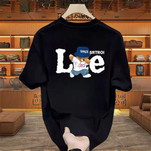 하이 엔드 트렌드 브랜드 디자이너 인쇄 패턴 여름 인기 판매 순수 코튼 고품질 레저 스포츠 하라주쿠 남여
