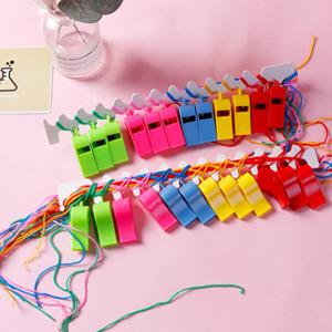 24pcs 스포츠 용품 플라스틱 휘파람 다채로운 응원 심판 휘파람 팬 휘파람