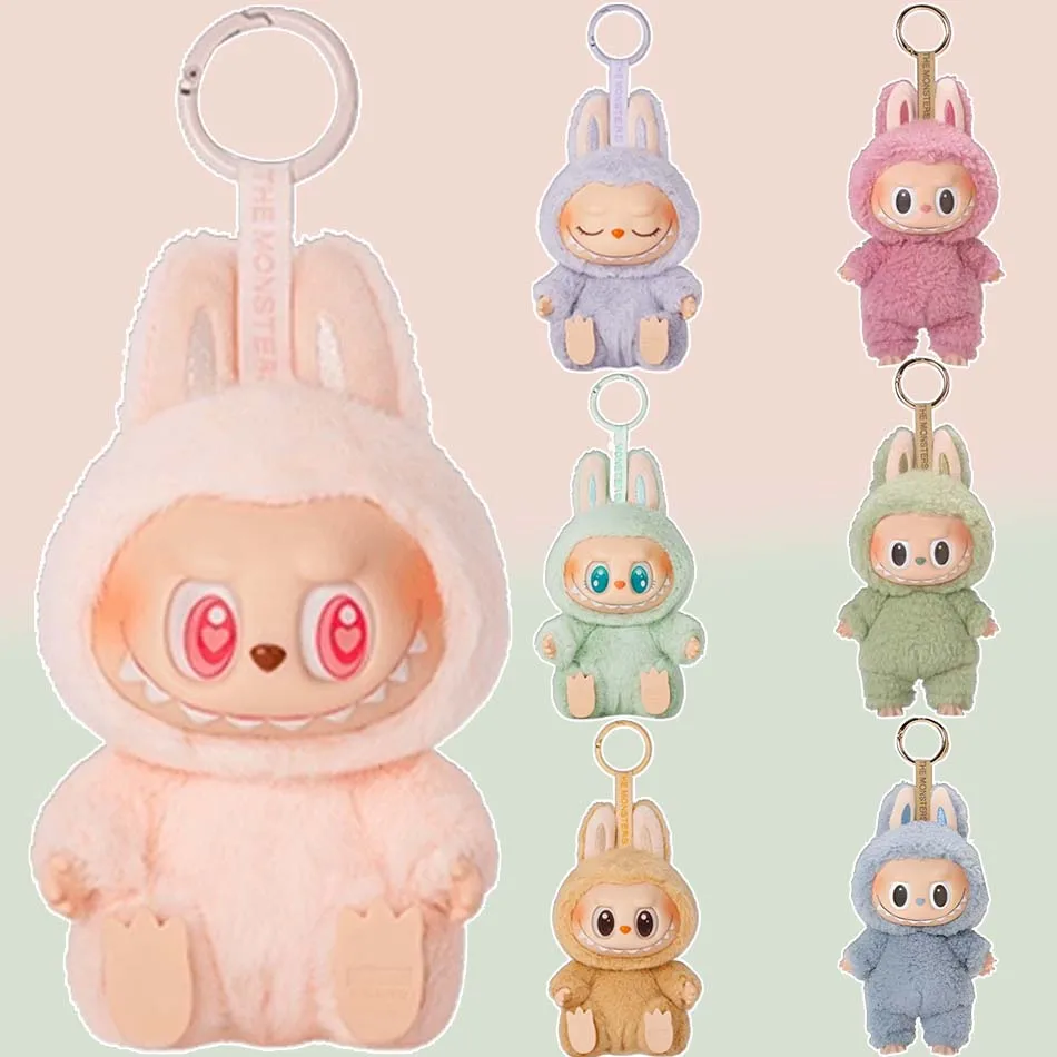 Labubu 괴물 하트 비트 마카롱 에나멜 얼굴 Pvc 입상 탁상 장식 카와이 인형 아이 생일 선물