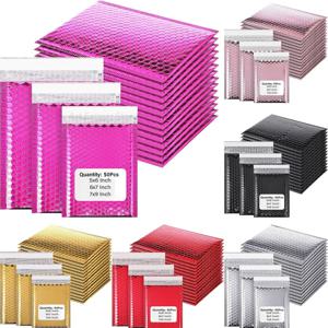 50pcs 중소기업 용품 홀로그램 메일러 레이저 배송 포장 버블 봉투 가방 우편 사무실 학교