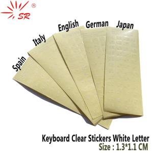 SR Clear Smooth 키보드 스티커 문자 6 언어 러시아어 독일어 스페인 이탈리아 영어 일본 컴퓨터 노트북 액세서리