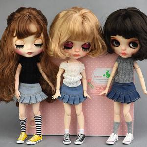 새로운 디자인 패션 Blythe 옷 복장 탑 스웨터와 청바지 스커트 드레스 Blyth Azone Licca 1/6 인형에 적합