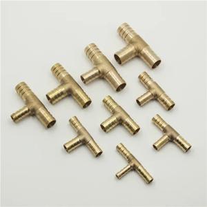 황동 파고다 바브 파이프 피팅 동일/가변 직경 3 웨이 T 형 4mm 5mm 6mm 8mm 10mm 12mm 14mm 16mm 오일/물/가스
