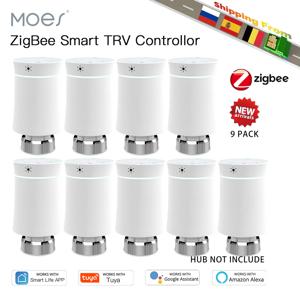 MOES ZigBee3.0 TRV Tuya 라디에이터 액추에이터 밸브 스마트 프로그래밍 가능 온도 조절기 온도 히터 제어 Alexa google home voice