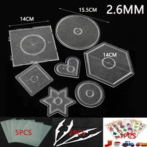2.6/5mm 미니 하마 비즈 템플릿 장난감 DIY perler 도구 비즈 교육 Tangram 지그 소 퍼즐 철 비즈 도구 무료 배송