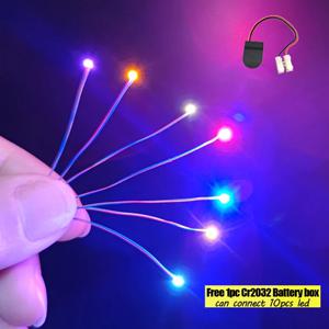 5pcs 사전 배선 # 0402 Smd Led 모델, 무료 1pc 배터리 박스가있는 건담 조명 용 30cm 연결 와이어 취미 모델 키트