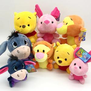 12-20cm 위니 푸우 곰 호랑이 돼지 애니메이션 귀여운 만화 봉제 인형 장난감 키 체인 펜던트 룸 장식 어린이 생일 선물