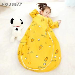 어린이를위한 침낭 2.5Tog 아기 침낭 겨울 두꺼운 분리형 슬리브 안티 킥 담요 유아 이불 잠옷