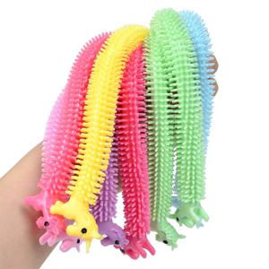 3/6pcs 웜 국수 스트레치 문자열 TPR 로프 안티 스트레스 장난감 문자열 Fidget 자폐증 환기 장난감 Squishy 어린이 크리스마스 선물