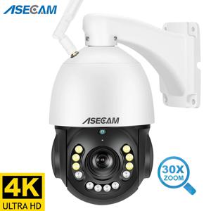 CCTV 카메라 8MP 4K PTZ Wifi 5GHz 30배 광학 줌 실외 AI 인간 차량 추적 오디오 Onvif IP 무선 감시카메라