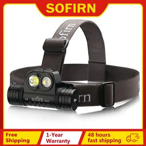 Sofirn HS20 2700lm USB C 충전식 LED 헤드램프 18650 스포트라이트 및 투광 조명 듀얼 스위치 표시기가 있는 강력한 헤드라이트