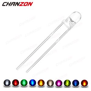 100pcs 3mm LED 다이오드 울트라 브라이트 따뜻한 화이트 레드 그린 블루 UV 퍼플 옐로우 오렌지 핑크 2V 3V 여러 가지 빛깔의 방출 구색