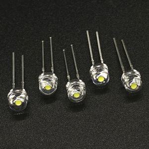 100 개/몫 흰색 5mm F5 밀짚 모자 LED 샹들리에 크리스탈 램프 구슬 큰 코어 칩 6-7LM 발광 다이오드 LED DIY 조명
