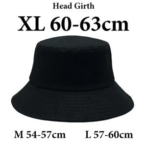 빅 헤드 버킷햇 60-63cm 큰 사이즈 남성 턱끈 UPF50+ 코튼 여름 햇빛 가리개 바람막이 낚시 야외 캡 여성 프렌치밥