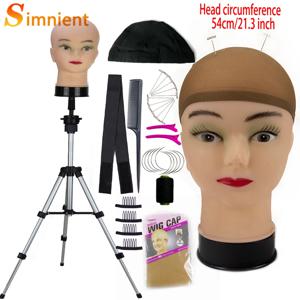 T 핀 가발 모자가있는 마네킹 머리 여성용 가발 모자 안경 마스크 디스플레이 만들기 화장품 Manikin Head 메이크업 연습