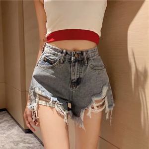 Feynzz 패션 뉴 여름 여성 하이 웨스트 버튼 Wigh 다리 청바지 반바지 캐주얼 여성 루즈 피트 블루 데님 반바지
