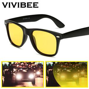 VIVIBEE 클래식 나이트 비전 안경 남성용 사각형 편광 렌즈 UV400 여성용 노란색 선글라스 2025 운전 고글