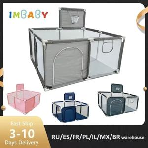 IMBABY 128*128cm 아기 놀이터 홈 아기 놀이터 광장 거품 어린이 공원 보안 울타리 아기를위한 안전 장벽