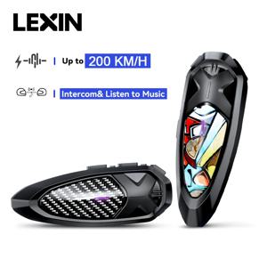 새로운 2023 Lexin GTX 인터콤 블루투스 오토바이 헬멧 헤드셋 지원 인터콤 및 한 번에 음악 듣기 10 라이더 2000m