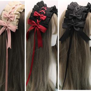 사랑스러운 Bowknot 달콤한 로리타 레이스 꽃 머리 후프 애니메이션 메이드 코스프레 머리띠 모자를 쓰고 있죠 액세서리 손으로 만든 도매