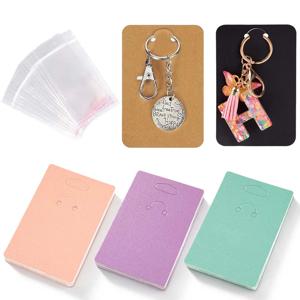 50pcs 키 체인 디스플레이 카드 열쇠 고리 열쇠 고리 보석 전시자 저장소 주최자 중소 기업 주문 포장 용품