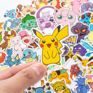 10/50/100Pcs Kawaii 피카추 포켓몬 스티커 오토바이 전화 자동차 스케이트 보드 노트북 데칼 스티커 방수 클래식 아이 장난감
