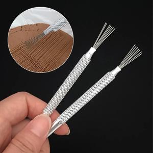 7 핀 깃털 와이어 질감 도자기 도구 폴리머 클레이 조각 모델링 도구 DIY 도자기 브러시 도자기 도구 케이크 액세서리