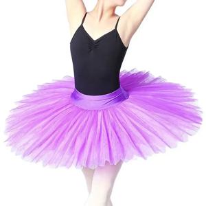 성인 어린이를위한 전문 발레 Tutus Skirs 뻣뻣한 메쉬 팬케이크 밸리 댄스 소녀 연습 어린이 흰색 백조의 호수