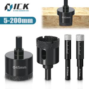 다이아몬드 Brazed 코어 드라이 드릴 비트 1Pc 5-200mm 도자기 타일 대리석 유리 화강암 구멍 컵 톱 커터 액세서리 절단