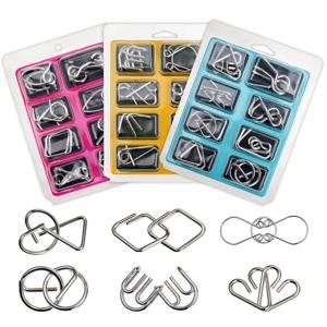 8PCS 세트 금속 몬테소리 퍼즐 와이어 IQ 게임 Rompecabezas 3D Casse Tete 두뇌 티저 지적 장난감 어린이 성인을위한