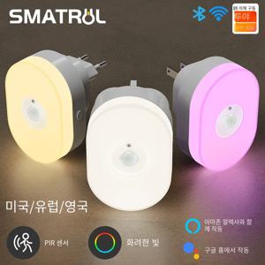 WiFi Tuya 스마트 Led 야간 조명 PIR 모션 센서 Eu Us Uk 플러그인 벽 램프 따뜻한 흰색 RGB 룸 App 음성 Alexa Google 홈