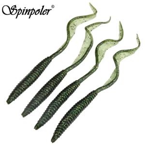 Spinpoler 18cm 13cm 소프트 루어 웜 미끼 유연한 긴 꼬리 4 색 실리콘 지렁이 벌레 살아있는 낚시 미끼 5 개/갑