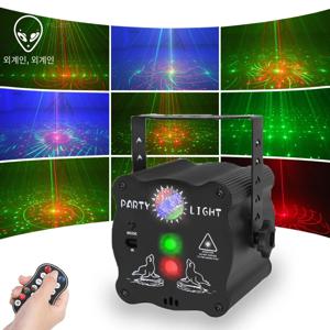 외계인 충전식 파티 DJ 디스코 라이트 사운드 활성화 RGB LED 스트로브 무대 레이저 프로젝터 댄스 생일 웨딩 바 크리스마스