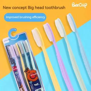 4PCS 마카롱 컬러 부드러운 성인 칫솔 부드러운 강모 연장 껌 컴포트 치아 울트라 소프트 구강 청소 브러시