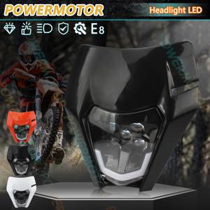 오토바이 헤드 라이트 LED Enduro KTM EXC XC SX MX XC 125 250 300 450 Universal Supermoto 먼지 자전거 모토 크로스 헤드 라이트 플레이트
