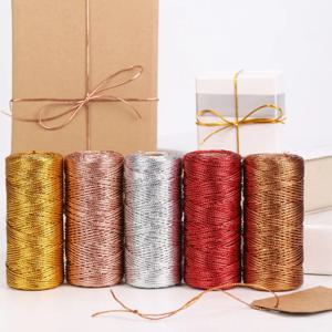 1.5mm 100m 로프 골드 실버 코드 선물 포장 문자열 보석 만들기 끈 스레드 코드 DIY 팔찌 크리스마스 홈 장식