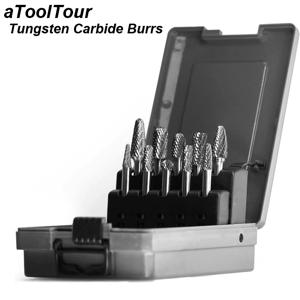 텅스텐 카바이드 Burrs 세트 6mm 생크 더블 컷 솔리드 전동 공구 다이 그라인더 용 로터리 파일 비트 금속 목재 커터 밀링