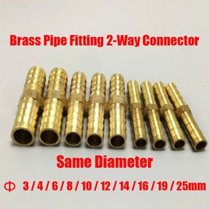 황동 바브 파이프 피팅 3mm 4mm 6mm 8mm 10mm 12mm 14mm 16mm 19mm 25mm 호스 구리 탑 워터 튜브 피팅용 2 웨이 커넥터
